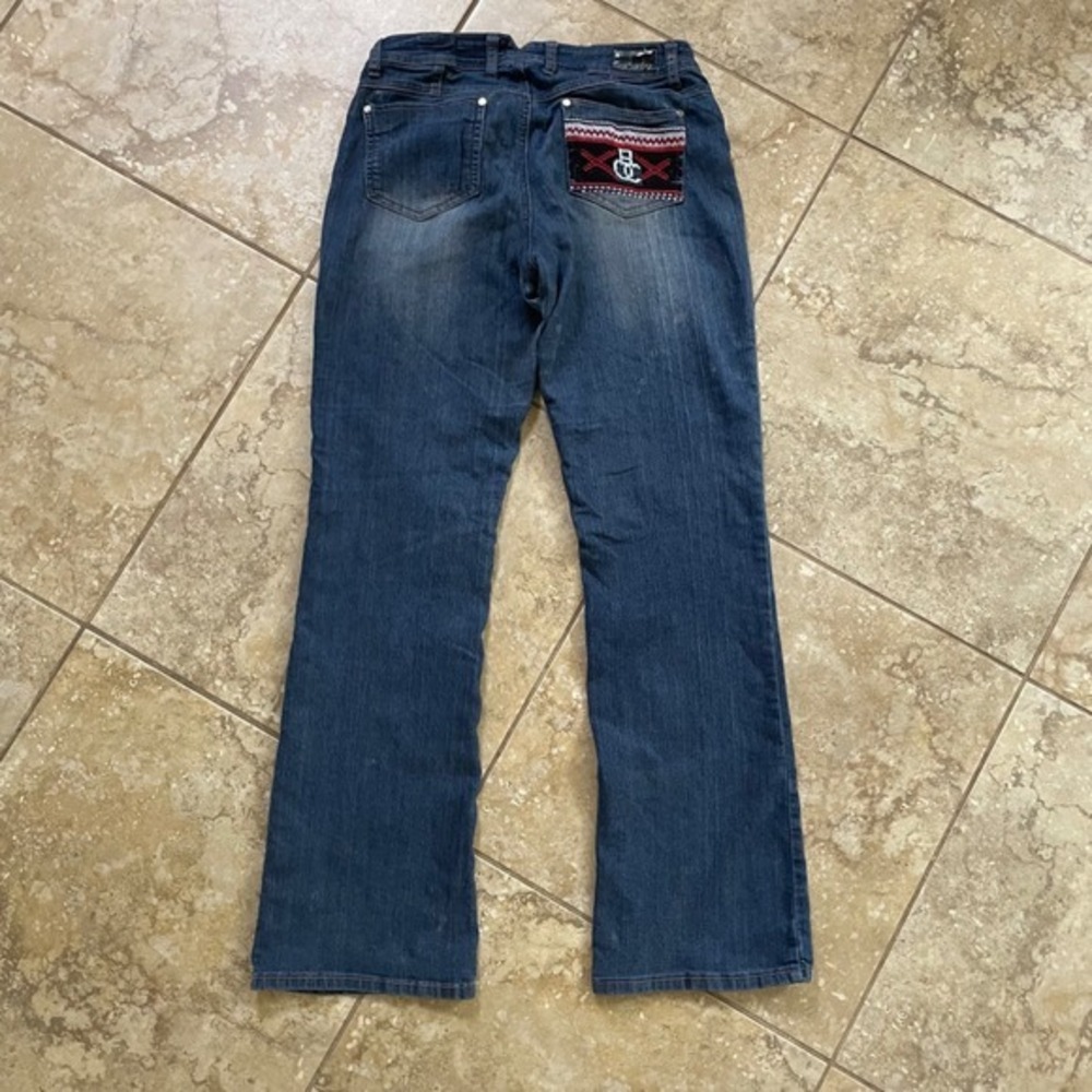 Rocawear‎ Embellished Jeans Y2K Embroidered Pockets Bootcut Denim Blue Size 11